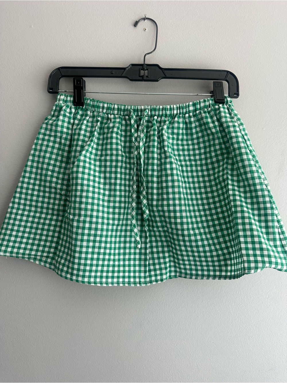 Source Unknown Green Gingham Circle Skirt
